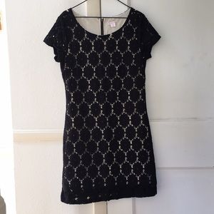 black floral lace dress